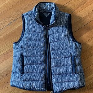 Tommy Hilfiger Black and White Herringbone Vest